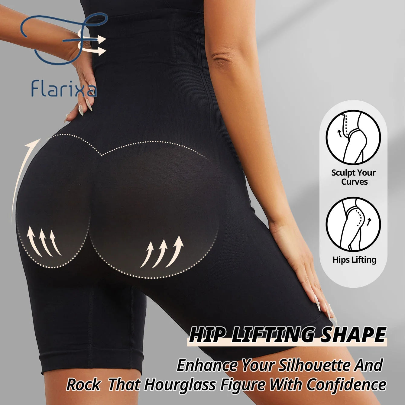 Flarixa High Waist  Trainer Panties, Women Body Shaper Tummy Slimming - Shapewear