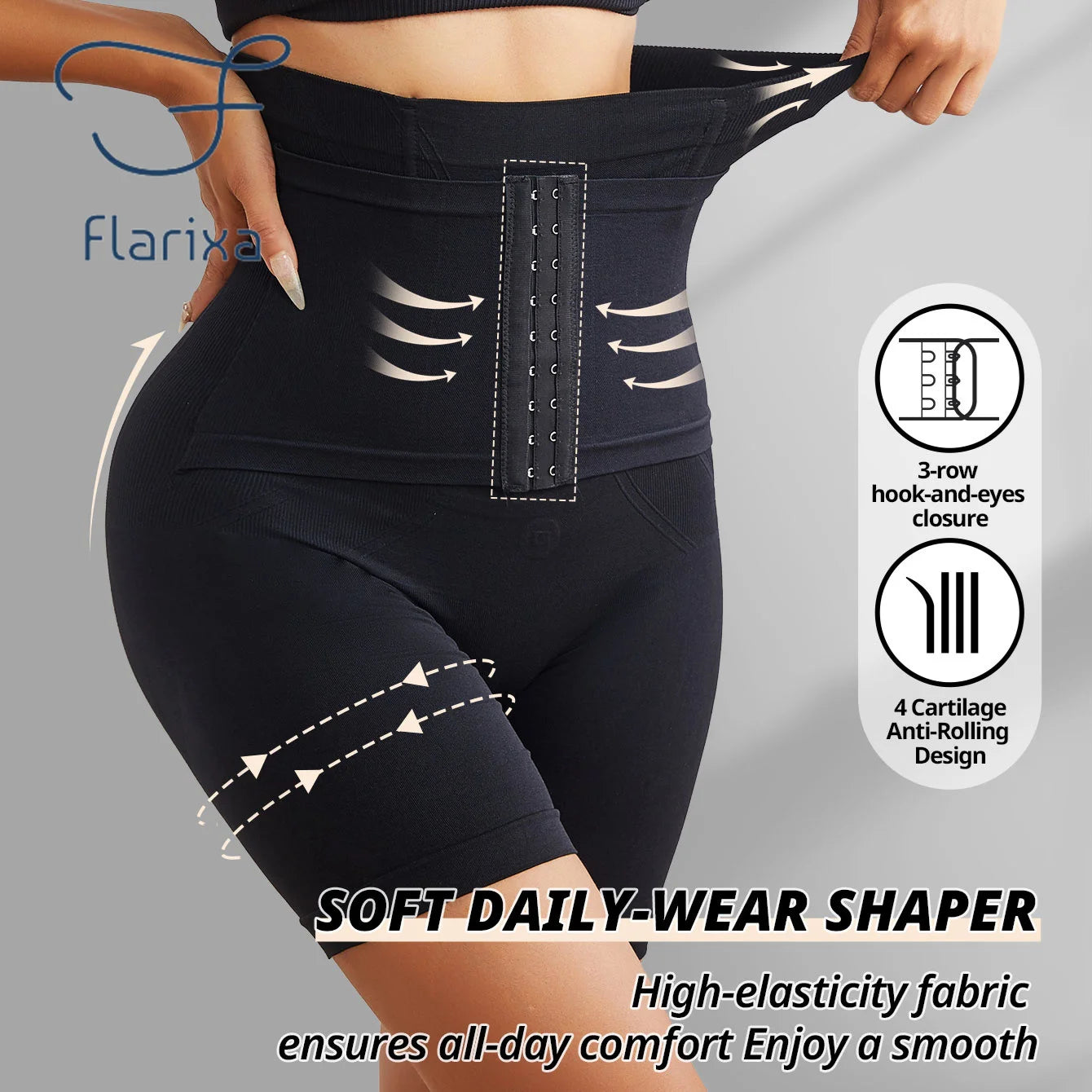 Flarixa High Waist  Trainer Panties, Women Body Shaper Tummy Slimming - Shapewear