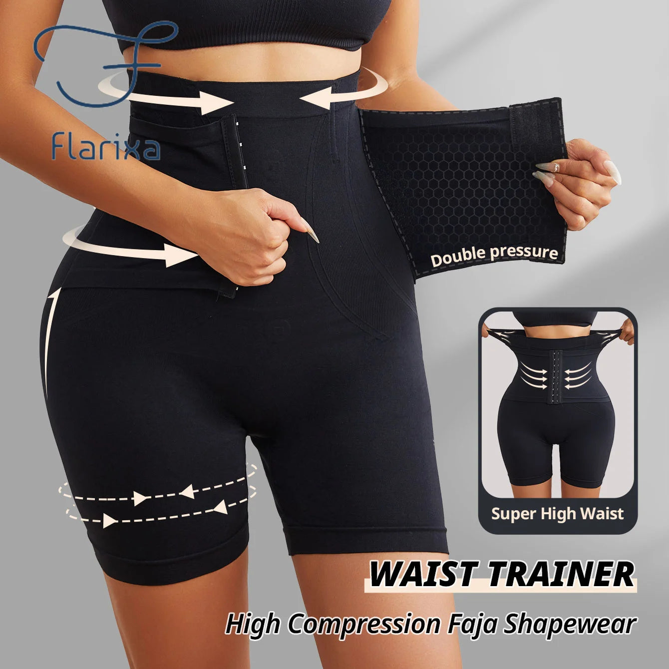 Flarixa High Waist  Trainer Panties, Women Body Shaper Tummy Slimming - Shapewear
